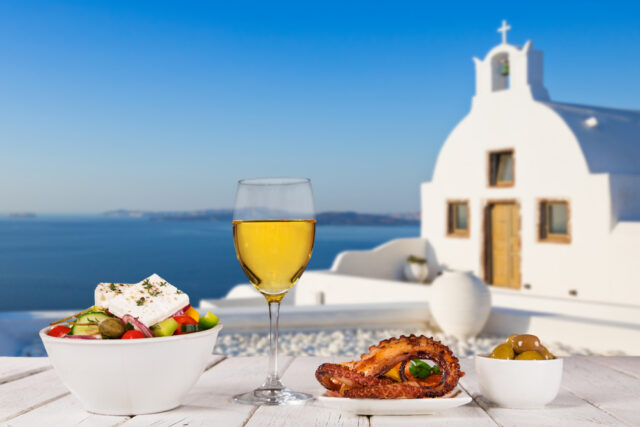 Greek,Food,Background.,Traditional,Different,Greek,Dishes.,Close-up